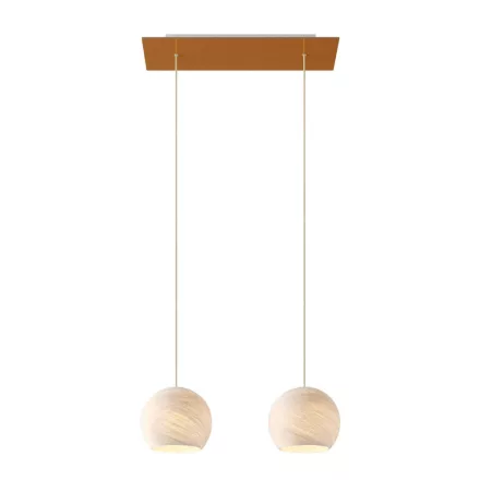  Light pendant lamp 675 mm rectangular XXL Rose-One with fabric cable and Dome XS lampshade