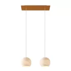  Light pendant lamp 675 mm rectangular XXL Rose-One with fabric cable and Dome XS lampshade