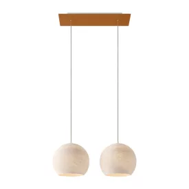    Light pendant lamp with 675 mm rectangular XXL Rose-One, fabric cable and Dome M lampshade