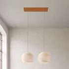  Light pendant lamp with 675 mm rectangular XXL Rose-One, fabric cable and Dome M lampshade