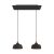  2-light pendant lamp 675 mm rectangular with XXL Rose-One, fabric cable and Coppa lampshade