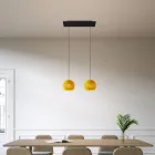  Light pendant lamp 675 mm rectangular XXL Rose-One with fabric cable and Dome XS lampshade