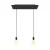 2-light pendant lamp with 675 mm rectangular XXL Rose-One, fabric cable and metal coating
