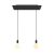  bright hanging lamp with 675 mm rectangular XXL Rose-One lamp, fabric cable and metal surface