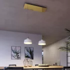 2-light pendant lamp with 675 mm rectangular XXL Rose-One, fabric cable and Coppa lampshade