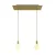 2-light pendant lamp with 675 mm rectangular XXL Rose-One, fabric cable and metal coating