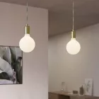 2-light pendant lamp with 675 mm rectangular XXL Rose-One, fabric cable and metal coating