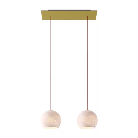  Light pendant lamp 675 mm rectangular XXL Rose-One with fabric cable and Dome XS lampshade