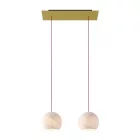  Light pendant lamp 675 mm rectangular XXL Rose-One with fabric cable and Dome XS lampshade