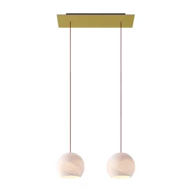    Light pendant lamp 675 mm rectangular XXL Rose-One with fabric cable and Dome XS lampshade