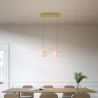  Light pendant lamp 675 mm rectangular XXL Rose-One with fabric cable and Dome XS lampshade