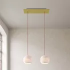  Light pendant lamp 675 mm rectangular XXL Rose-One with fabric cable and Dome XS lampshade