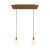  bright hanging lamp with 675 mm rectangular XXL Rose-One lamp, fabric cable and metal surface