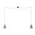 Spider - 2-light, multi-suspended lamp made in Italy with fabric cable and concrete lampshade
