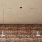 Spider – 2-light multifunctional pendant lamp Made in Italy with fabric cables and concrete lampshade