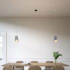 Spider – 2-light multifunctional pendant lamp Made in Italy with fabric cables and concrete lampshade