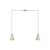  2 drop hanging lamps with wooden conical lampshades