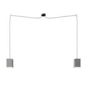   Spider – 2-light multifunctional pendant lamp Made in Italy with fabric cables and concrete lampshade