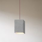 Spider – 2-light multifunctional pendant lamp Made in Italy with fabric cables and concrete lampshade