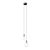 2-light, multi-suspended lamp with fabric cable and metal surface