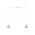  2 drop hanging lamps with wooden conical lampshades