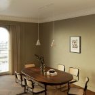 2-light pendant lamp with wooden conical lampshades