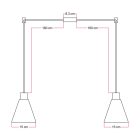 2-light pendant lamp with wooden conical lampshades