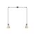  2 drop hanging lamps with wooden conical lampshades