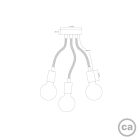 Flex 60 wall or ceiling mounted flexible lamp, provides diffused light with LED G95 bulb