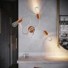 Flex 60 wall or ceiling lamp, flexible, provides diffused light with LED ST64 bulb