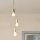 3-light multifunctional pendant lamp with fabric cables and metal surfaces