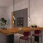 Italian-made pendant lamp with 3 pendant lamps, bulbs, P-Light and 200 mm Rose-One