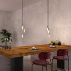 Italian-made pendant lamp with 3 pendant lamps, bulbs, P-Light and 200 mm Rose-One
