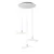 Esse14 suspended lamp with 3 asymmetrical curtains, Rose-One accessories, fabric cables and metal coatings