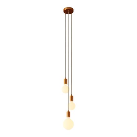 3-light multifunctional pendant lamp with fabric cables and metal surfaces