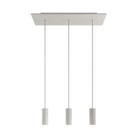   3-light pendant lamp with 675 mm rectangular XXL Rose-One, fabric cable and metal Tub-E14 lampshade