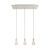 3-light pendant lamp 675 mm rectangular with XXL Rose-One, fabric cable and metal surface