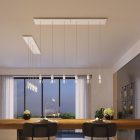 3-light pendant lamp with 675 mm rectangular XXL Rose-One, fabric cable and metal surfaces