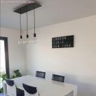 3-light pendant lamp with 675 mm rectangular XXL Rose-One, fabric cable and metal surfaces