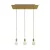 3-light pendant lamp with 675 mm rectangular XXL Rose-One, fabric cable and metal surfaces