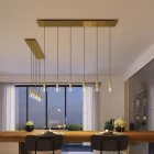 3-light pendant lamp with 675 mm rectangular XXL Rose-One, fabric cable and metal surfaces