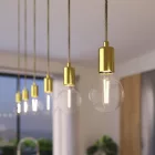 3-light pendant lamp with 675 mm rectangular XXL Rose-One, fabric cable and metal surfaces