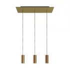 3-light pendant lamp with 675 mm rectangular XXL Rose-One, fabric cable and metal Tub-E14 lampshade