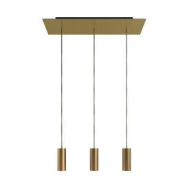   3-light pendant lamp with 675 mm rectangular XXL Rose-One, fabric cable and metal Tub-E14 lampshade