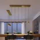 3-light pendant lamp with 675 mm rectangular XXL Rose-One, fabric cable and metal Tub-E14 lampshade
