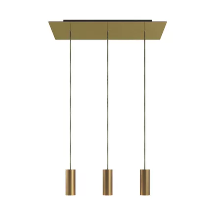 3-light pendant lamp with 675 mm rectangular XXL Rose-One, fabric cable and metal Tub-E14 lampshade