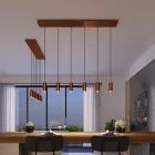 3-light pendant lamp with 675 mm rectangular XXL Rose-One, fabric cable and metal Tub-E14 lampshade