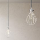 Spider - 3-light multifunctional pendant lamp Made in Italy with fabric cables and Drop lampshade