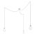  Spider - Made in Italy 3-light multi-suspension lamp with fabric cable and Drop lampshade