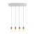  4-light pendant lamp 675 mm rectangular with XXL Rose-One, fabric cable and metal surface
